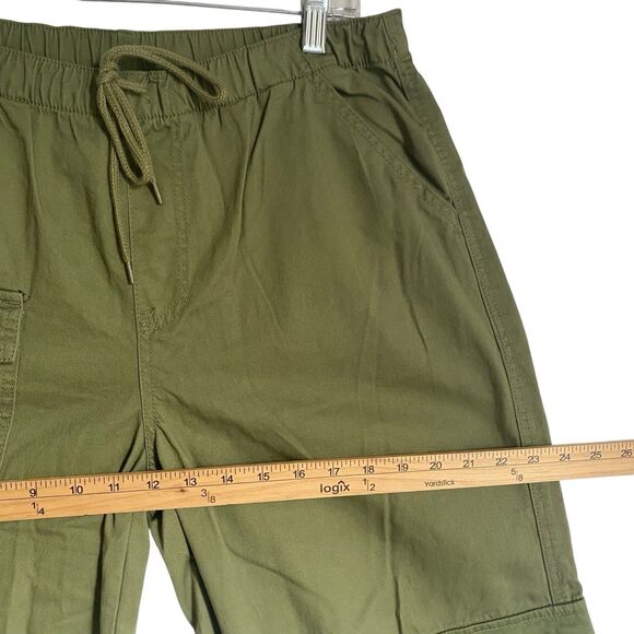 Military Cargo Jogger Pants Women M Army Green Wide Leg Elastic Waist Outdoor - Picture 4 of 11